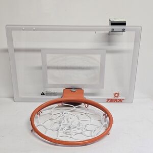 TEKK Over-the-Door Mini Basketball Hoop with Clear Backboard and Metal Rim